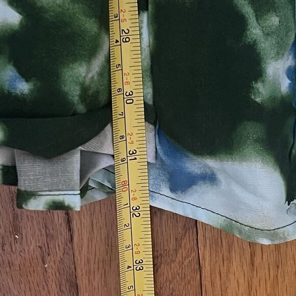 TUCKERNUCK Deep Lagoon Tate Mini Dress Green Blue Size XS Drop Waist Long Sleeve - Picture 8 of 15